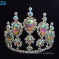 Fashion AB crystal crown beauty pageant crowns jewelry tiara wedding crystal wedding headpiece bridal tiara